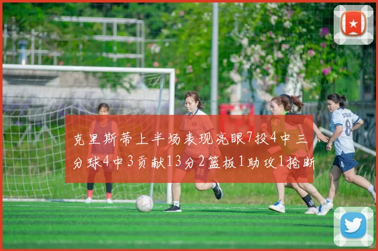克里斯蒂上半场表现亮眼7投4中三分球4中3贡献13分2篮板1助攻1抢断